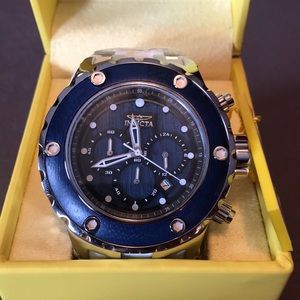 Invicta 52mm Stainless Steel Wood Dial Watch